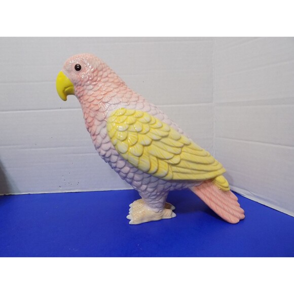 NEW Ceramic Parrots Statue Figurine Tropical Home Decor Birds - Picture 1 of 4